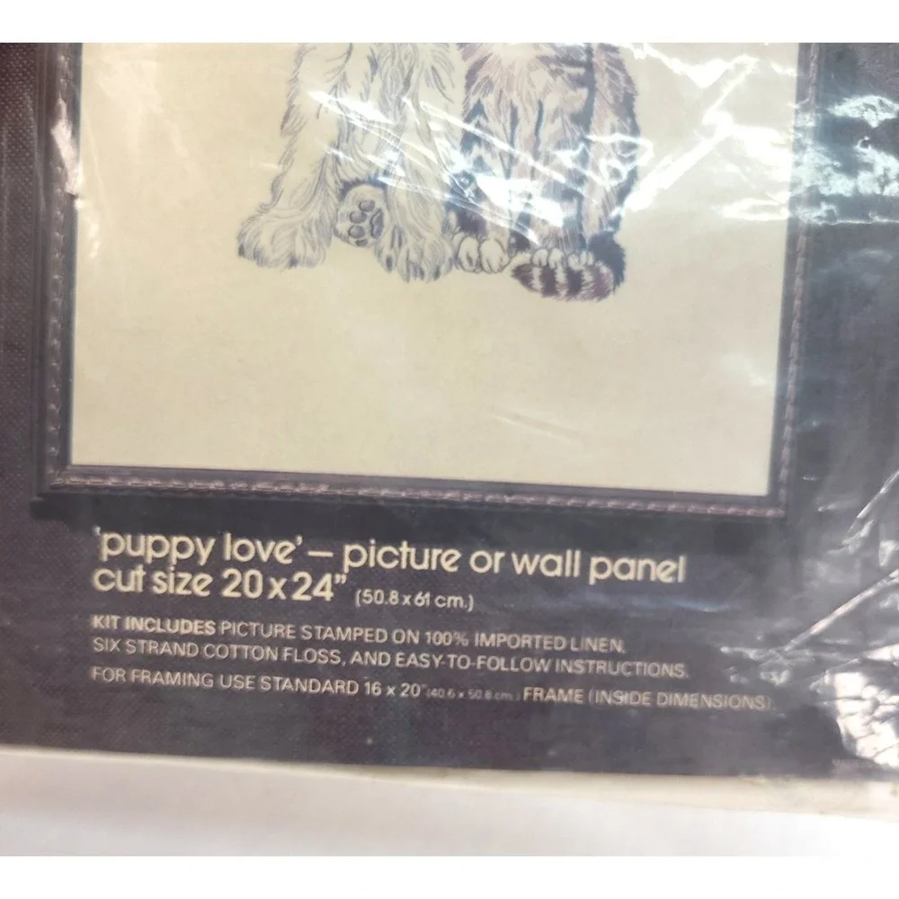 Bucilla Puppy Love Stamped Embroidery Kit #3469 Puppy & Kitten 20